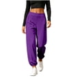 thumbnail image 4 of Women Sports Yoga Pants Summer High Slit Haren Pants Solid Loose Hippie Harem Wide Leg Pants Trousers, 4 of 6