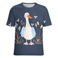 thumbnail image 5 of Duck Floral Meadow Women's Short Sleeve T-Shirt Crew Neck Casual Summer Trendy Loose Fit Tops, 5 of 6