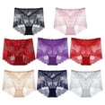 thumbnail image 5 of Xunlbb Women Underwear,Ladies Silk Lace Underwear,Mid-raist Hollow Buttocks Comfortable Briefs Embroidered Cotton Crotch Women's Underwear (Beige M) on Clearance, 5 of 5