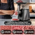 thumbnail image 3 of Electric Meat Grinder & Sausage Stuffer - Heavy Duty Mincer with 3 Plates, Kubbe Kit & Stainless Steel Blades for Home Kitchen, 3 of 6