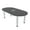 Asian Night w/Silver Base with Electric, variant on 6 Person Racetrack Conference Table Post Leg Power And Data