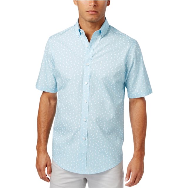 Club Room - Camisa con botones de gaviota para hombre, azul, extragrande Club Room Botones al frente