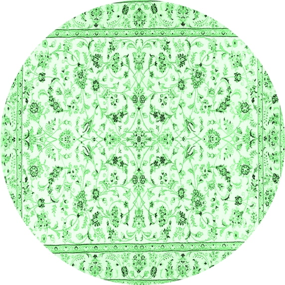 Ahgly Company Indoor Round Persian Emerald Green Traditional Area Rugs, 5' Round
