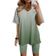 thumbnail image 1 of Puntoco Blusa de manga corta con cuello en V para mujer, pantalones cortos, conjuntos de traje casual, liquidación Puntoco Puntoco-6780, 1 of 4
