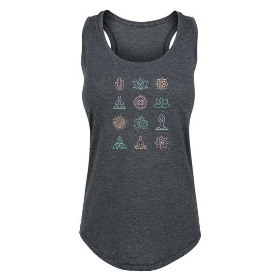 Instant Message - Yoga Symbols - Women's Racerback Tank