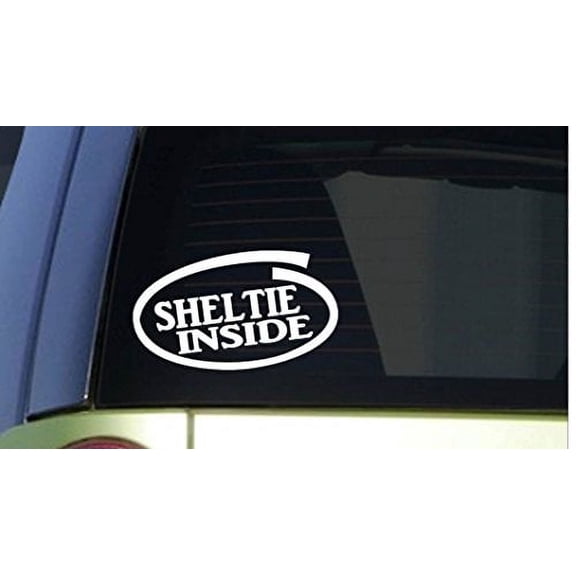 Sheltie Inside *I298* 8" wide Sticker decal dog Shetland sheepdog