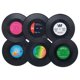 thumbnail image 1 of Un juego de 6 posavasos, posavasos de cristal, posavasos, posavasos de cristal, posavasos de discos de vinilo retro, cojines aislantes antideslizantes para café y bebidas., 1 of 6