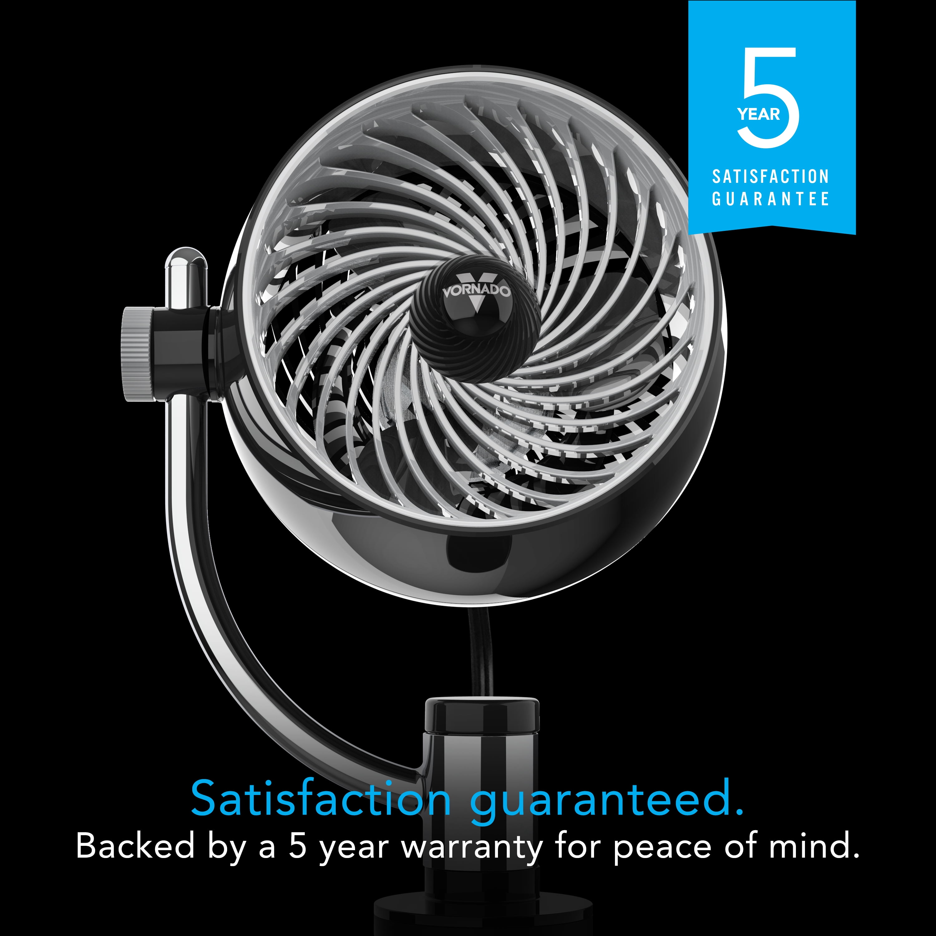 Vornado Pivot3 Air Circulator Clip-on Fan, 11.72", Black