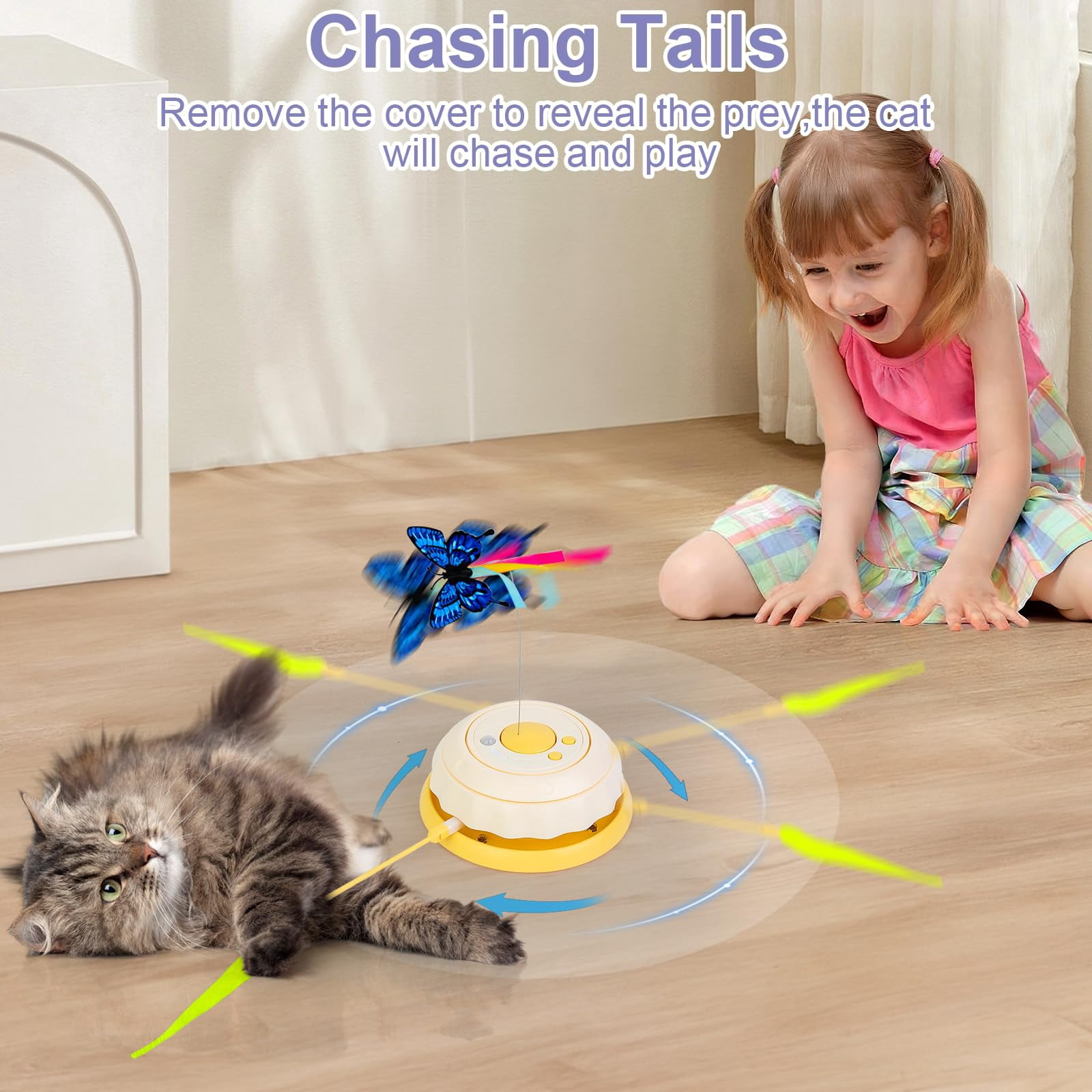 Rechargeable Cat Toys And Seek Game Interactive For Indoor Cats Moving Wand Touch Activated Enrichment Bored Adult Cats(pink)