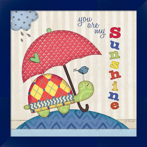 Great Art Now Sunshine Turtle by Jo Moulton, Framed Wall Art, 14W x 14H