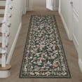 thumbnail image 4 of BERTHMEER 2'x6' Runner Rugs for Hallway Bathroom Bedroom Entryway Kitchen Non Slip Washable Blackish Green Floral Vintage Oriental Traditional Flower Runner Rugs, Multicolor, 4 of 7