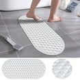 thumbnail image 3 of PureCasa Silica Gel Oval Bathtub Mat for Bathroom Toilet, Non-Slip Household Long Ellipse Suction Cup Bath Mats for Bubble Massage, Solid Color Modern Decor Foot Mat, 1PC, 16"x34.6", Clear, 3 of 8