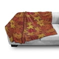 thumbnail image 2 of Orange Soft Flannel Fleece Throw Blanket, Colorful Autumn Fall Season Maple Leaves in Unusual Designs Nature Print, Cozy Plush for Indoor and Outdoor Use, 60" x 80", Burnt Orange, by Ambesonne, 2 of 5