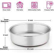 wruas Cake Pans,6 Inch Cake Pan Set of 2. Stainless Steel