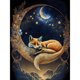 thumbnail image 1 of Pintura de diamante 5D DIY completo redondo taladro Fox Kit decoración del hogar arte artesanal, 1 of 9