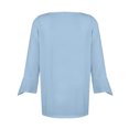 thumbnail image 5 of Aueoeo Fall Tops for Women 2023 Trendy, Womens 3/4 Sleeve Shirts V Neck Flared Sleeve Tops Business Casual Loose Tunic Work Dressy Blouses, 5 of 5