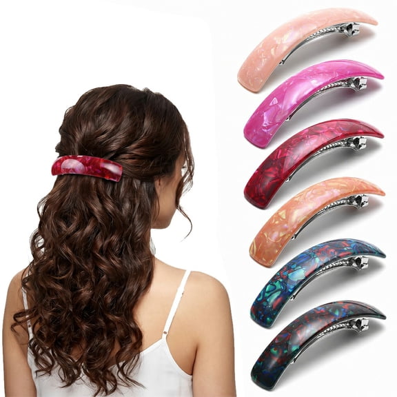 BlinkLLX 6 Ct Multicolor Classic French Hair Barrettes