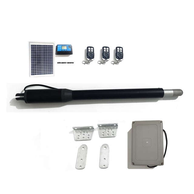 200Kg Single Door Opener With Solar Panel, Automatic Swing Door Motor, Remote Control Actuator, Operator, Garage Yard Access Con ,Long Lasting