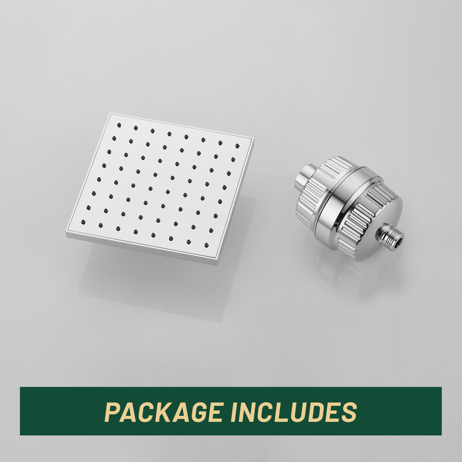 Cobbe Square Filter Shower Head Removes Chlorine and Harmful Substances Softens Water Quality Effectively Alleviates Dry Itchy Skin & Hair Chrome