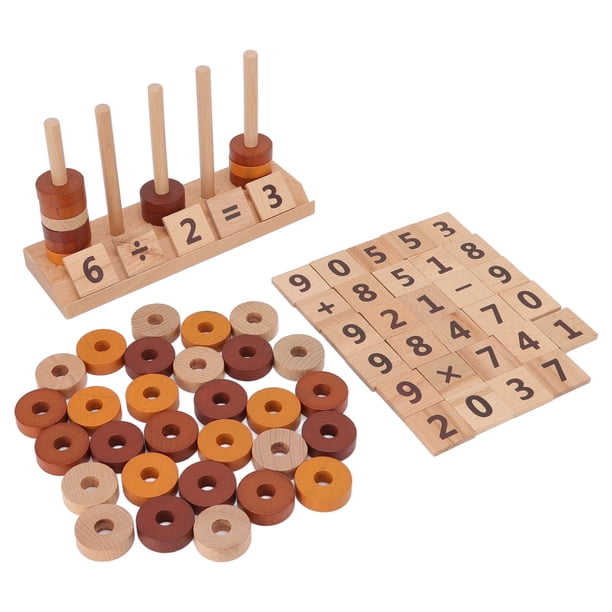 Juego de secuenciación de cuentas de madera, juguetes Montessori de inteligencia de iluminación y educación temprana