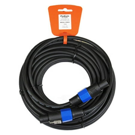 Speakon 14 Gauge Speaker Cable Podium Pro SPM50 Pro Audio 50 Foot 12 Gauge Speaker Cable Male Speakon to Male Speakon ()