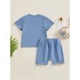 thumbnail image 3 of Bagilaanoe 2pcs Toddler Baby Boy Shorts Set Short Sleeve Letter Print T Shirt Tops + Shorts 6M 12M 18M 24M 3T Kids Casual Summer Clothes, 3 of 8
