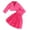 02-Hot Pink, variant on RUTAYY Children Girls Outfit Sets 2-Pack Fashion Solid Color Coat Top + Butterfly Decorated Dress Suitcasual Clothing Sets