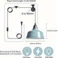thumbnail image 5 of Blue Farmhouse Plug in Pendant Light Pulley Pendant Lamp, 5 of 9