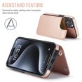 thumbnail image 4 of Funda cartera Wefor para iPhone 15 Pro con tarjetero, color oro rosa, 4 of 9