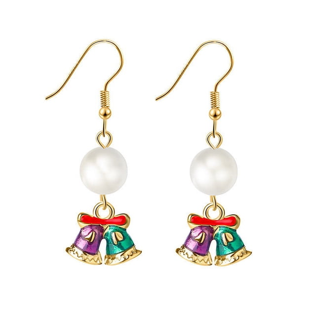 Fiudx Cristal, Elegante, Modal y Gota, Cómodo y Inoxidable, Ideal Como Regalo Navideño, Joyería Festiva para Mujer, Ideal para Fiestas Navideñas, Incluye 1 Par.