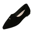 thumbnail image 3 of Domuza Women's Casual Slip-On Shoes, Versatile Flat Sole Footwear for Everyday Wear, Comfortable for Work and Casual Outings Black 5（EU-35）, 3 of 5