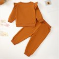 thumbnail image 4 of TOWED22 Infant Toddler Baby Girl 2 Piece Fall Winter Clothing Set Fall Winter Long Sleeve Sweatshirt + Pants Outfits(Yellow,0-6 M), 4 of 4