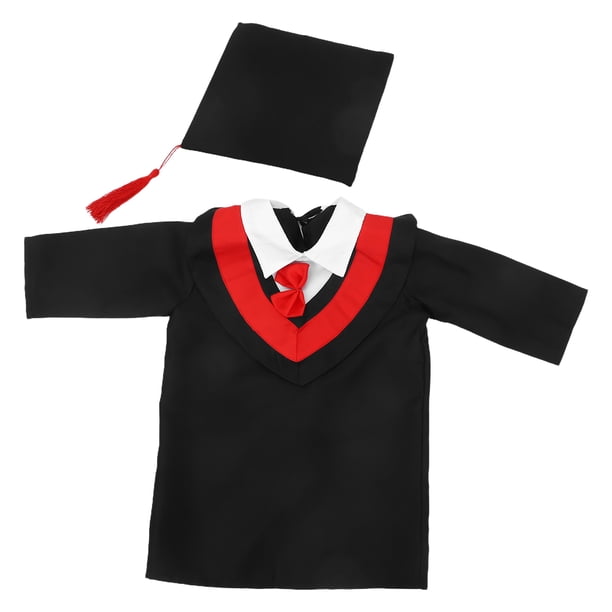 FELTECHELECTR 1 juego de bata de graduación para niños, disfraz de cosplay (cuello rojo, 110 cm)