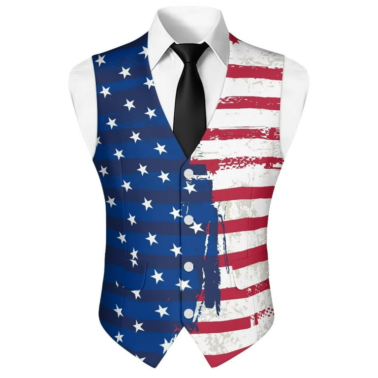 Yuyamidu American Flag Men's V-Neck Business Vests with 3 Pockets Patriotic Formal Dress Vest for Suit Tuxedo 4th of July Casual 4 Button Waistcoat Size 2XL - Walmart.com Yuyamidu American Flag Men's V-Neck Business Vests with 3 Pockets Patriotic Formal Dress Vest for Suit Tuxedo 4th of July Casual 4 Button Waistcoat Size 2XL - Walmart.com