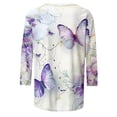 thumbnail image 5 of WXLWZYWL Casual Tops for Women 3/4 Sleeve Round Neck Trendy Print Blouses Tees Plus Size Slim Fit Pullover Top, 5 of 5