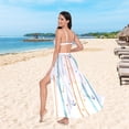 thumbnail image 6 of FORMRS Womens Long Sarong Beach Wrap Semi-Sheer Bikini Skirt Bathing Swimsuit Cover Up, Cute Nautical Pattern, 6 of 7