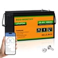 thumbnail image 1 of Batería de litio ECO-WORTHY 24V 100Ah LiFePO4 con Bluetooth 2560W, 1 of 9