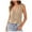 Beige, variant on Vest Top for Women V Neck Half Button Tee Shirts Sleeveless Summer Tank Tops Sexy Loose Casual T-Shirt Hawaii Cami Top Plain Going Out Blouses Tunics Tanks Ladies UK