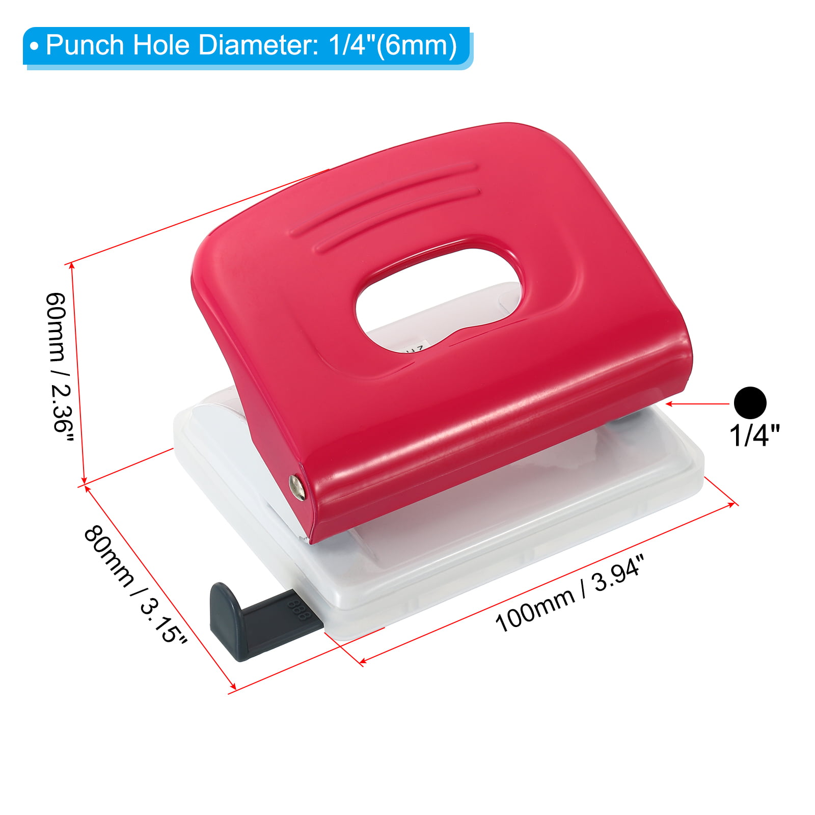 One Hole Puncher Heavy Duty Single Hole Punch Hole Punches For Paper Crafts  6mm Hole Punches With Non-Slip Base For Paper