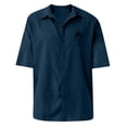 thumbnail image 3 of Qwertyu Mens Button Down Short Sleeve Shirt Cotton Linen Hawaii Shirts Casual Tropcial Vacation Beach Summer Tops Navy M, 3 of 4