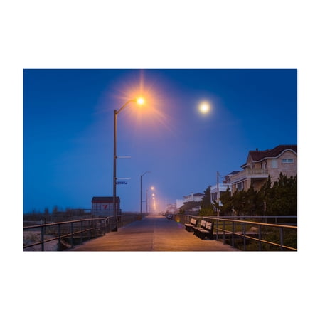 Boardwalk Moon - Ventnor City New Jersey Photography Unframed Wall Art Print 5 x 7 inches