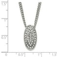 thumbnail image 3 of Stainless Steel Curb Necklace with Pendants Chain Polished Crystal Oval 20 inch, 3 of 3