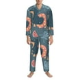 thumbnail image 3 of Salouo Watermelons Dachshunds Print Button-Front Long Sleeve Pajama Set for Men, Soft 2Pjs Men's Long Sleeve Sleepwear-XX-Large, 3 of 7