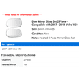 thumbnail image 2 of Door Mirror Glass Set 2 Piece - Compatible with 2007 - 2011 Volvo V50 2008 2009 2010, 2 of 2