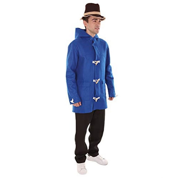 HPO Adult Men's London Bear Costume Blue Coat Hat Pants Halloween Cosplay Outfit
