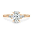 thumbnail image 2 of ESTE ORIGIN 2.5CT Oval Moissanite Trilogy Engagement Ring in 14K Rose Gold Wedding Band for Women US 10, 2 of 7