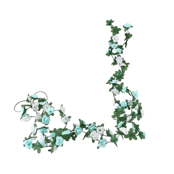 Ovzne Artificial Silk Flower Garland – 98-Inch Blue Floral Wall Hanging for Home Event Decor