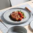 thumbnail image 4 of ALOFMO 12-Piece Gray Reactive Glaze Ceramic Dinnerware Set, Modern Stoneware Plates Bowls Service for 4, Anti-Slip Scratch-Resistant, Microwave Dishwasher Safe, 4 of 10