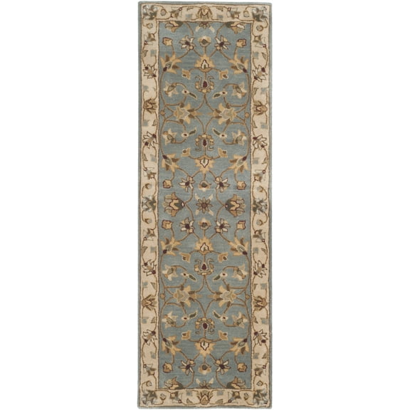 SAFAVIEH Royalty Wenona Oriental Wool Runner Rug, Blue/Beige, 2'3" x 11'