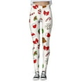 thumbnail image 3 of Gyexs Christmas Leggings for Women Soft Stretchy Xmas Printed Pajamas Pants Fleece Lined Gym Yoga Pants Womens Christmas Apparel H-White & Size L, 3 of 6